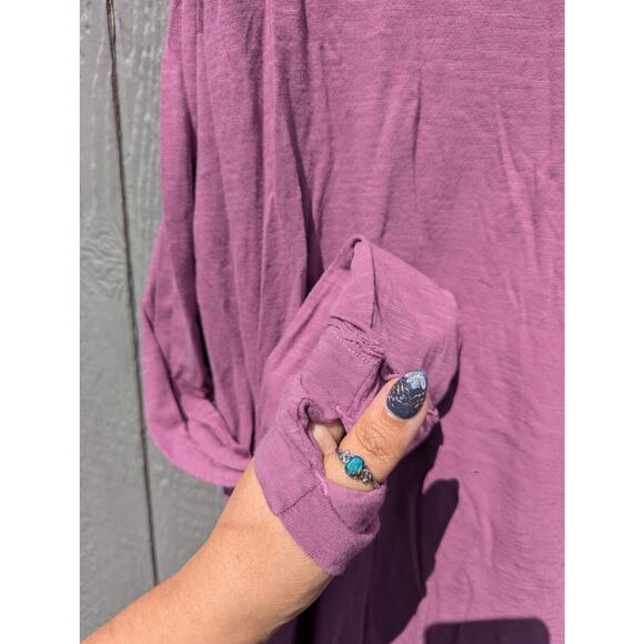 We the Free People long sleeve pink tunic top with tumb holes athletic m - Picture 5 of 6